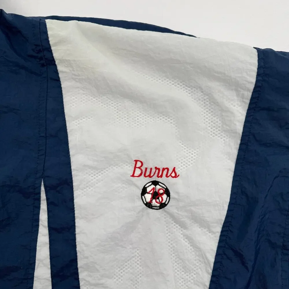 Vintage Umbro Soccer Futbol Windbreaker Jacket XL Blue White Nylon Sporty